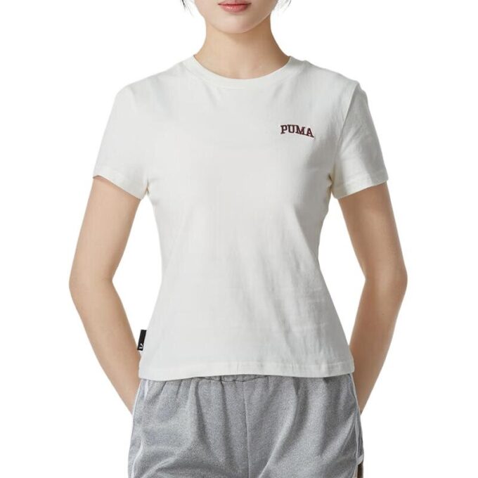 (WMNS) Wordmark Logolu Tişört Küçük Kesim “Beyaz”