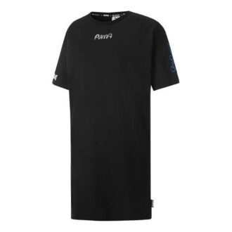 (WMNS) x Mr Doodle Crossover Casual Spor Nefes Alabilen Kısa Kollu Elbise Siyah