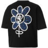 (WMNS) x MR DOODLE Loose Tişört Crossover Graffiti Büyük Logo Kısa Kollu Siyah