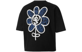 (WMNS) x MR DOODLE Loose Tişört Crossover Graffiti Büyük Logo Kısa Kollu Siyah