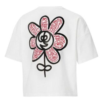 (WMNS) x Mr Doodle Yuvarlak Yaka Beyaz